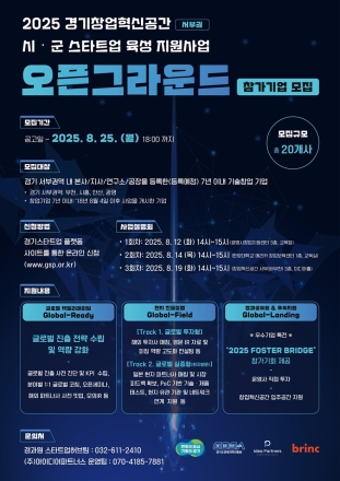 경기도, ‘서부권 경기창업혁신공간 오픈그라운드’ 참가기업 모집