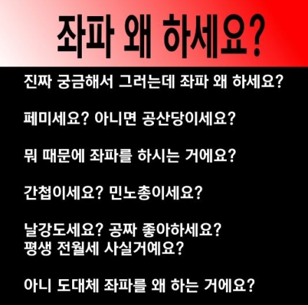 좌파 왜 하세요?(음악;푸른스카이 한남동 앞에서)