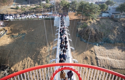 연천군, 한탄강 베개용암 출렁다리 개통식 개최