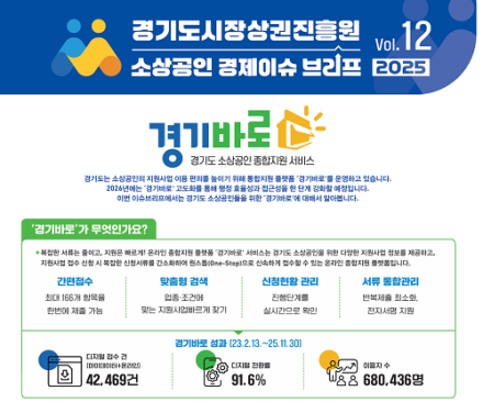 경상원, 소상공인 경제 이슈 브리프 VOL.12 발간 「경기도 소상공인 종합지원 서비스 ‘경기바로’… 26년 AI 맞춤 서비스 도입」