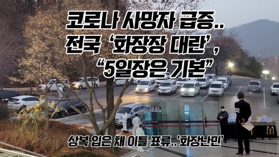 코로나 사망자 급증..전국 ‘화장장 대란’, “5일장은 기본”