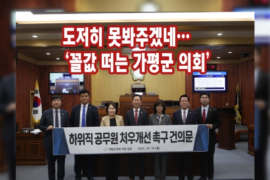 [기자 수첩] 도저히 못봐주겠네…‘꼴값 떠는 가평군 의회’