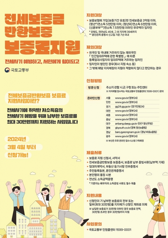 포천시, 「전세보증금 반환보증 보증료 지원사업」 전 연령으로 확대