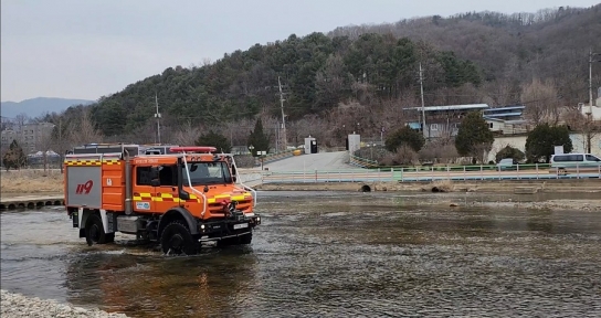 가평소방서, 산불 대비 험지 펌프차 운용 숙달 훈련 진행