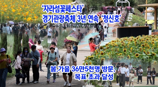 ‘자라섬 꽃페스타’ 경기관광축제 3년 연속 ‘청신호’