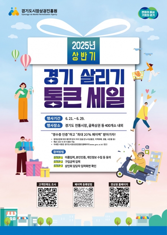 “최대 20% 페이백”··· 경기도와 경상원,  21일부터 ‘경기 살리기 통큰 세일’ 행사 개최