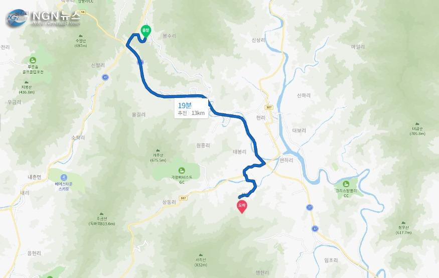 성불사에서 흑연광산 거리.JPG